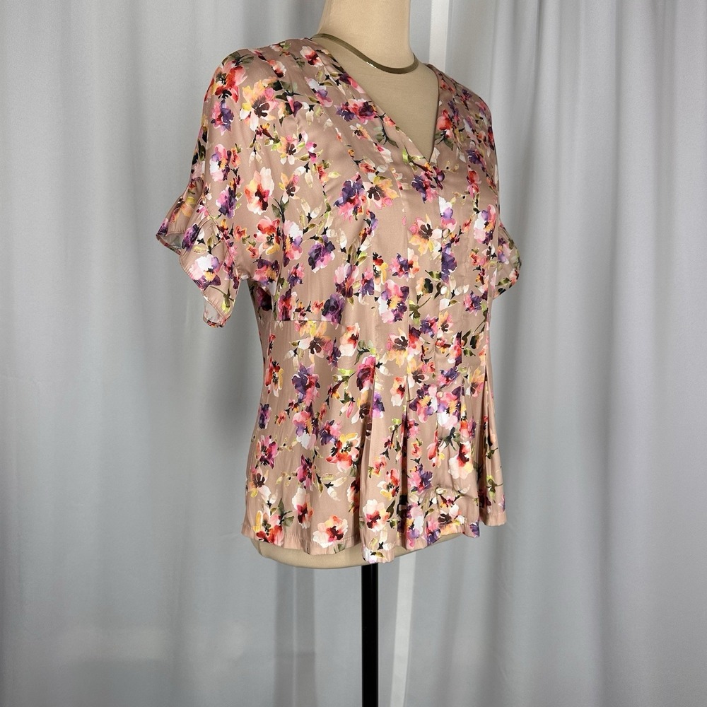 Dolan Left Coast Blouse Size S? Floral Flutter Sleeve Top Shirt Cottagecore